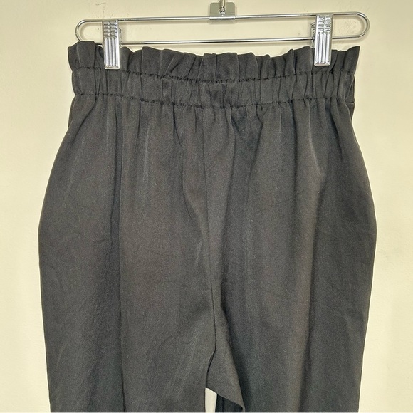 Sienna Sky Slim Leg Paper Bag Pants Elastic Waist Black Small - Picture 3 of 8